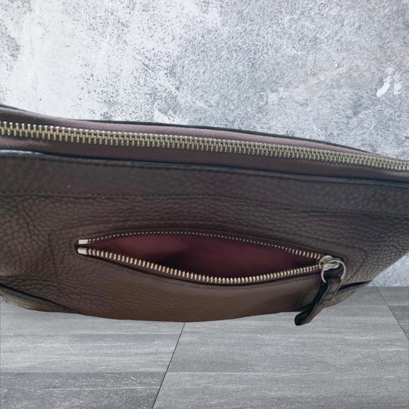 Coach Crossbody Bag Chocolate Brown Leather Adjustable Strap Pink Inside EUC - Picture 6 of 11